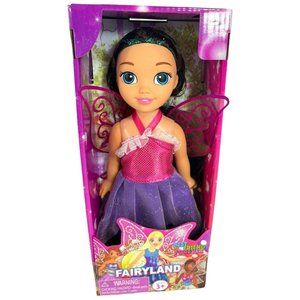 Fairyland Doll Toy Best Friend Forever Black Hair Blue Eyes Sparkly Wings 11"